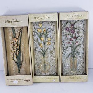 New View Cheri Blum Wall Plaque Decor Flowers Garden Field Set of 3